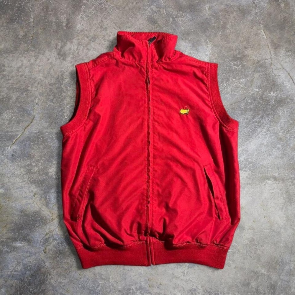 Vintage 90s Magnolia Lane Masters Golf Vest Red Augusta National Vest